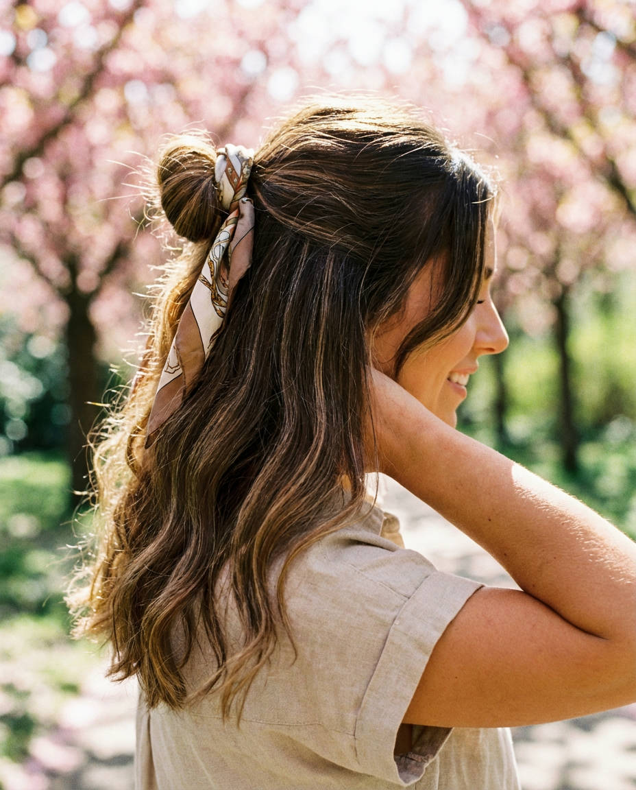 The Textured Half-Up Bun with Volume