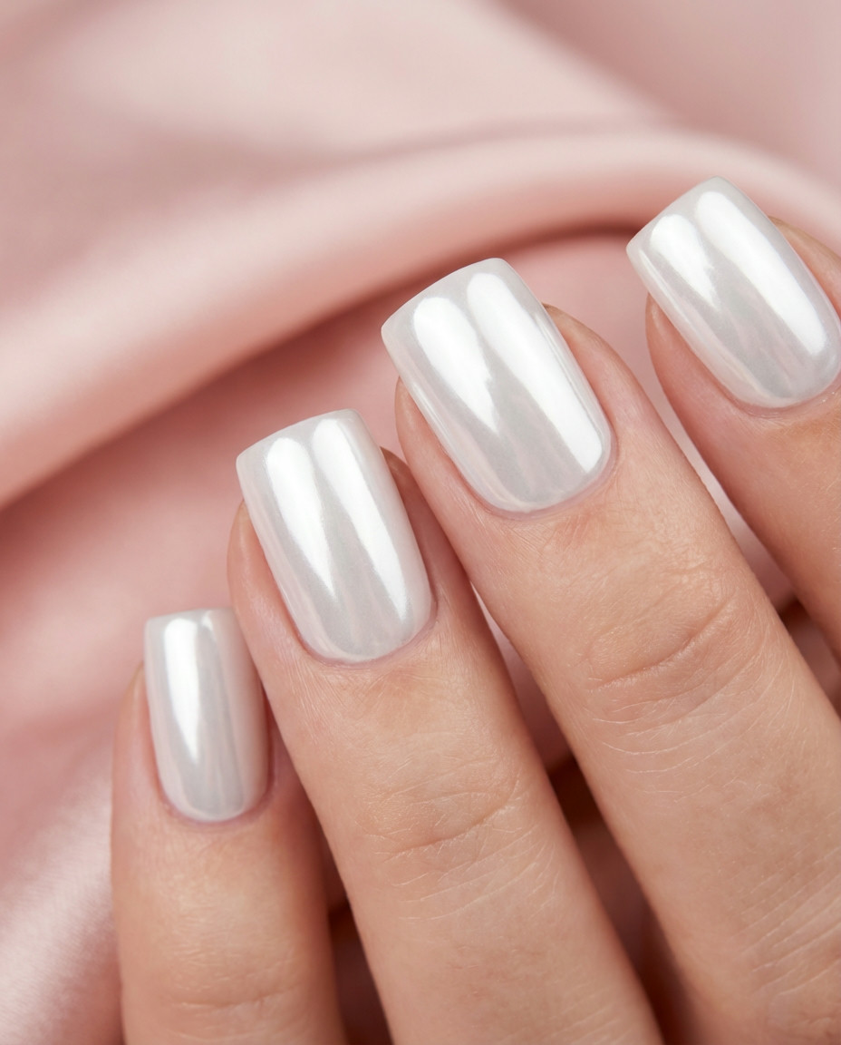 Chrome Rhinestone Cluster Accent Nail