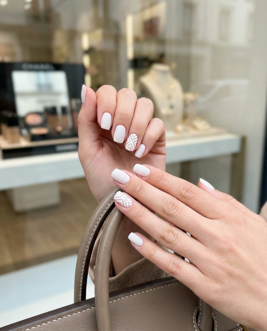 Classic White Matte French Tip