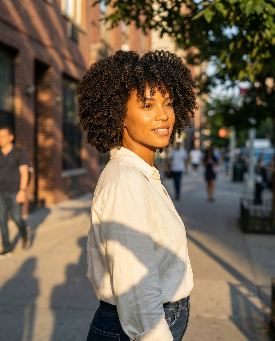 Graduated Curly Bob with Side-Swept Bangs
