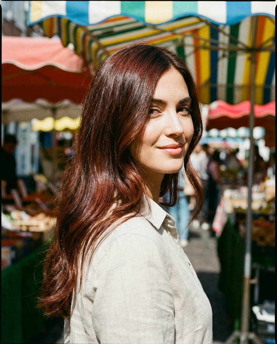 Cherry Cola with Face-Framing Layers