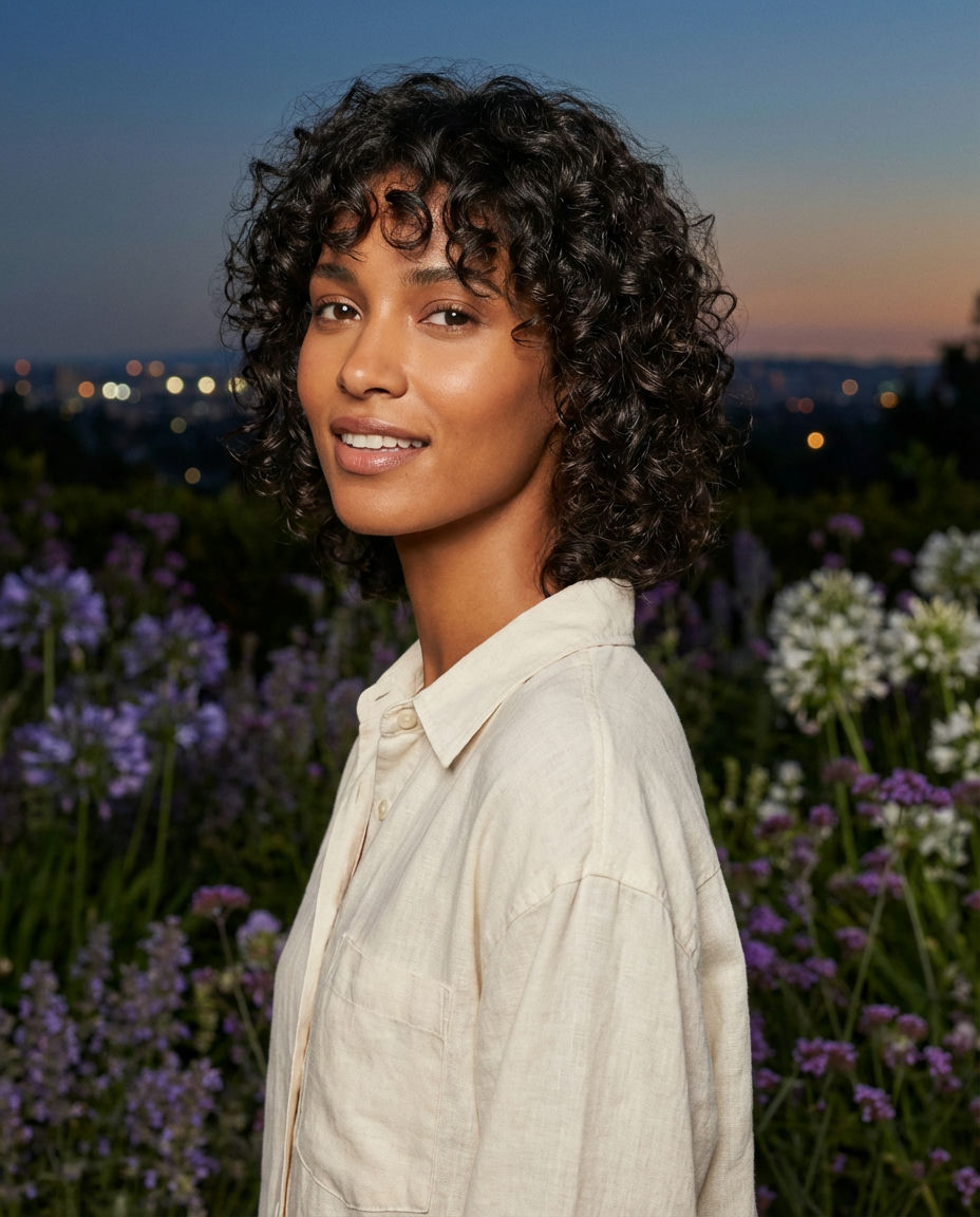 Curly Top Knot Sans Bobby Pins
