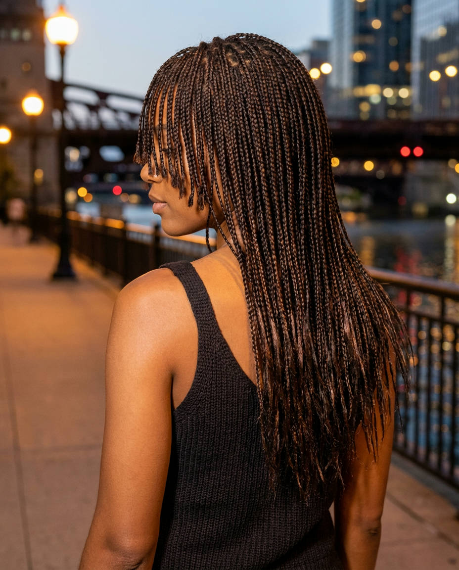 Minimalist Short Box Braids for Daily Wear