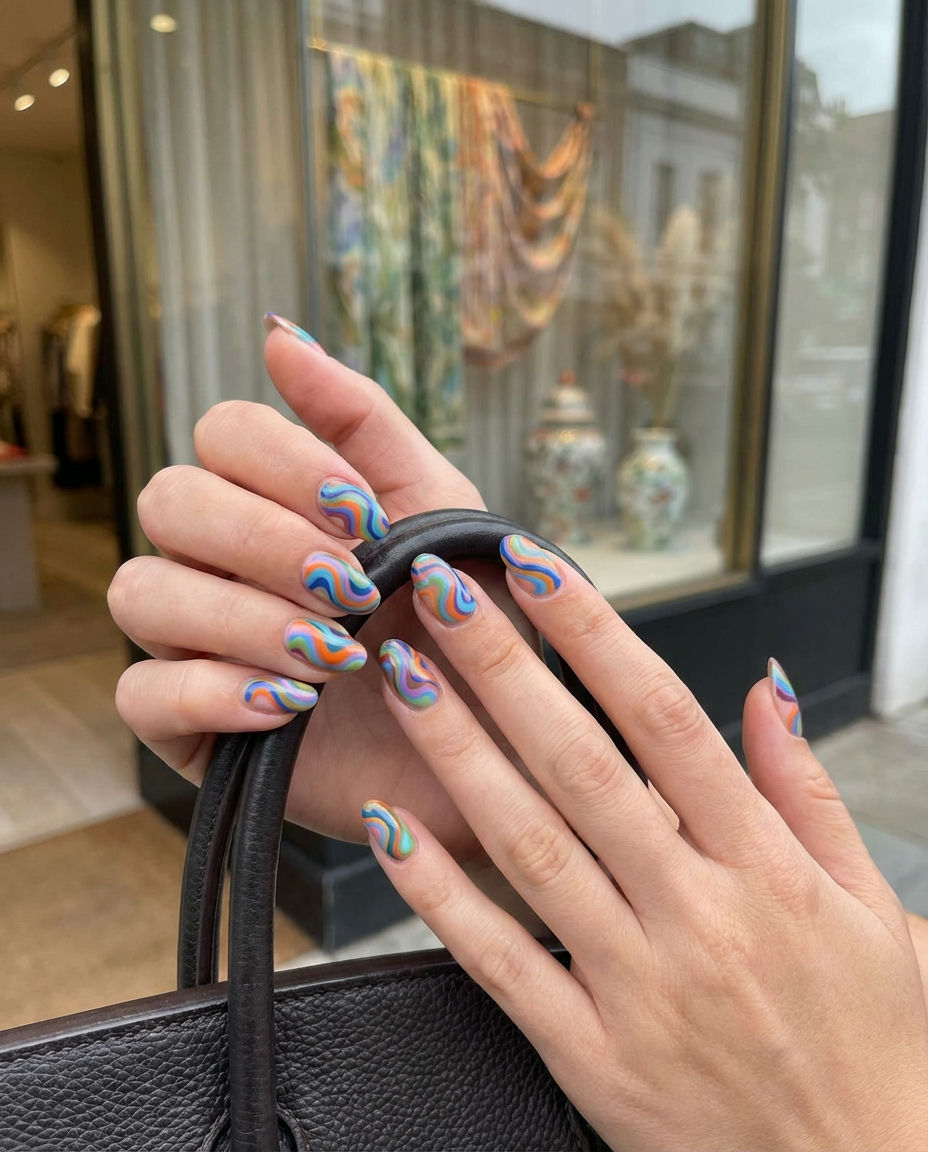 Futuristic Metallic Swirl French
