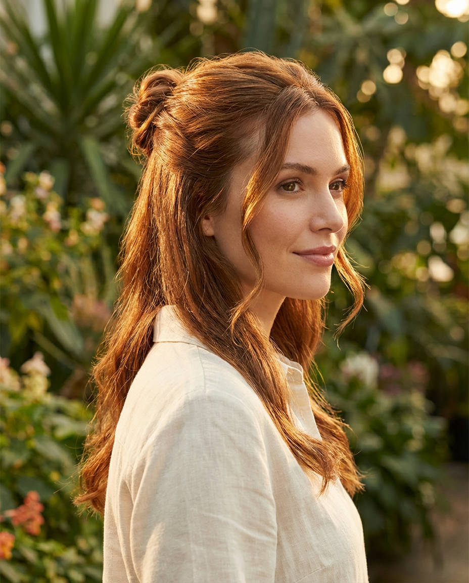 Knotted Half-Up Bun