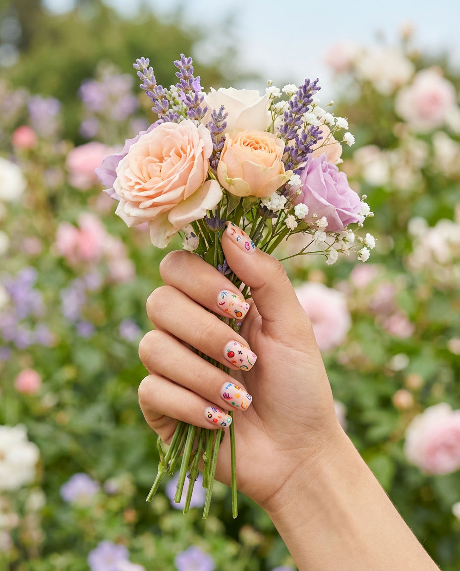 Tie-Dye Watercolor Almond Nails