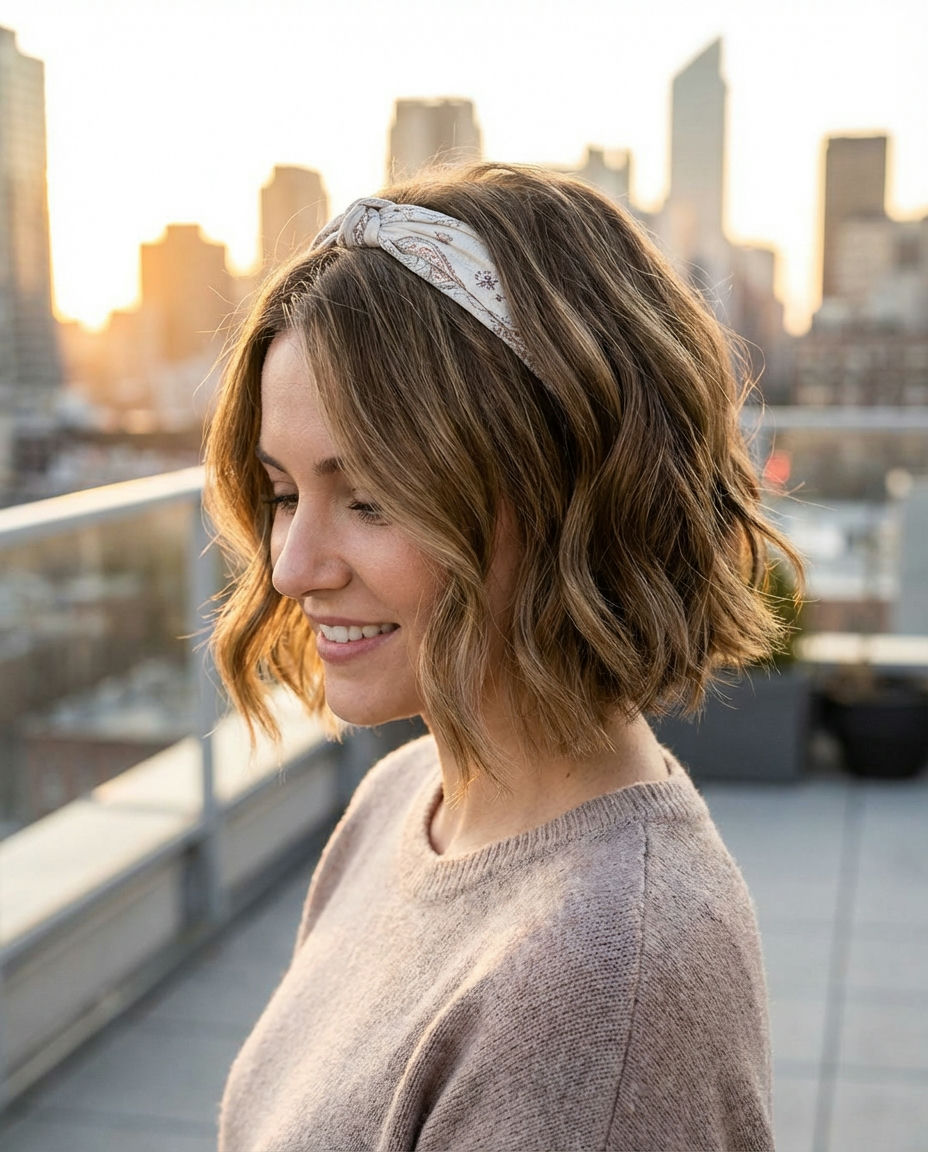 Jumbo Scrunchie Headband on Smooth Hair
