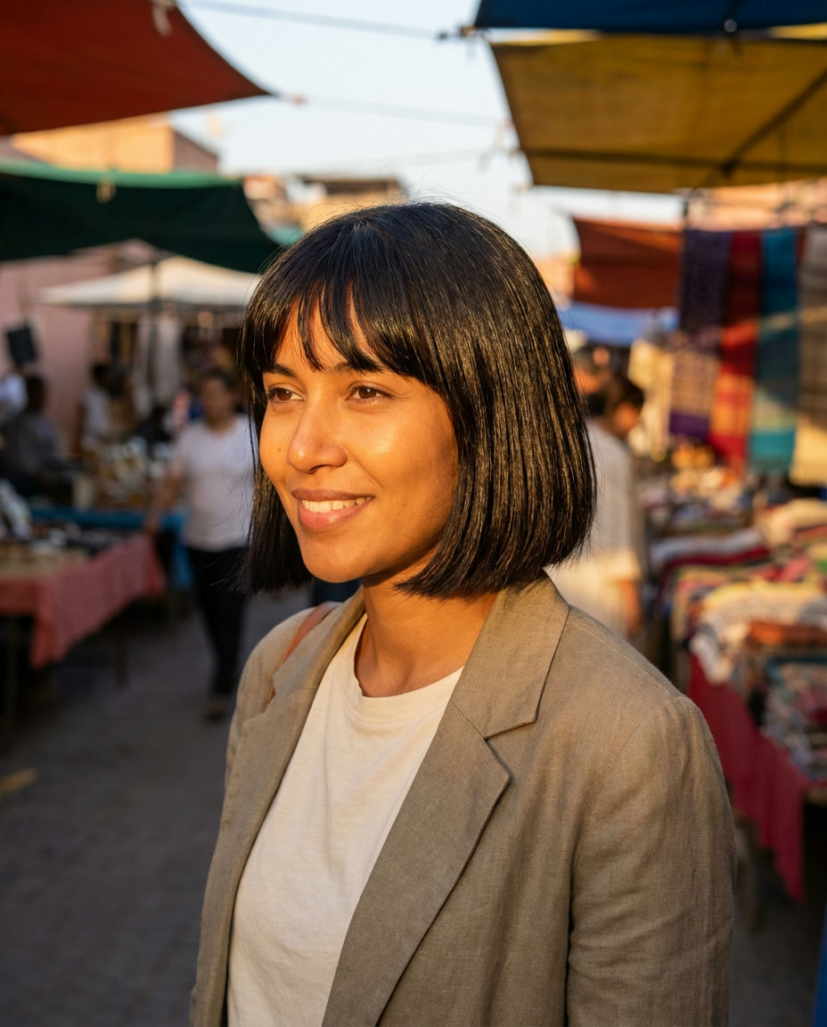 Playful Choppy Bob with Bangs