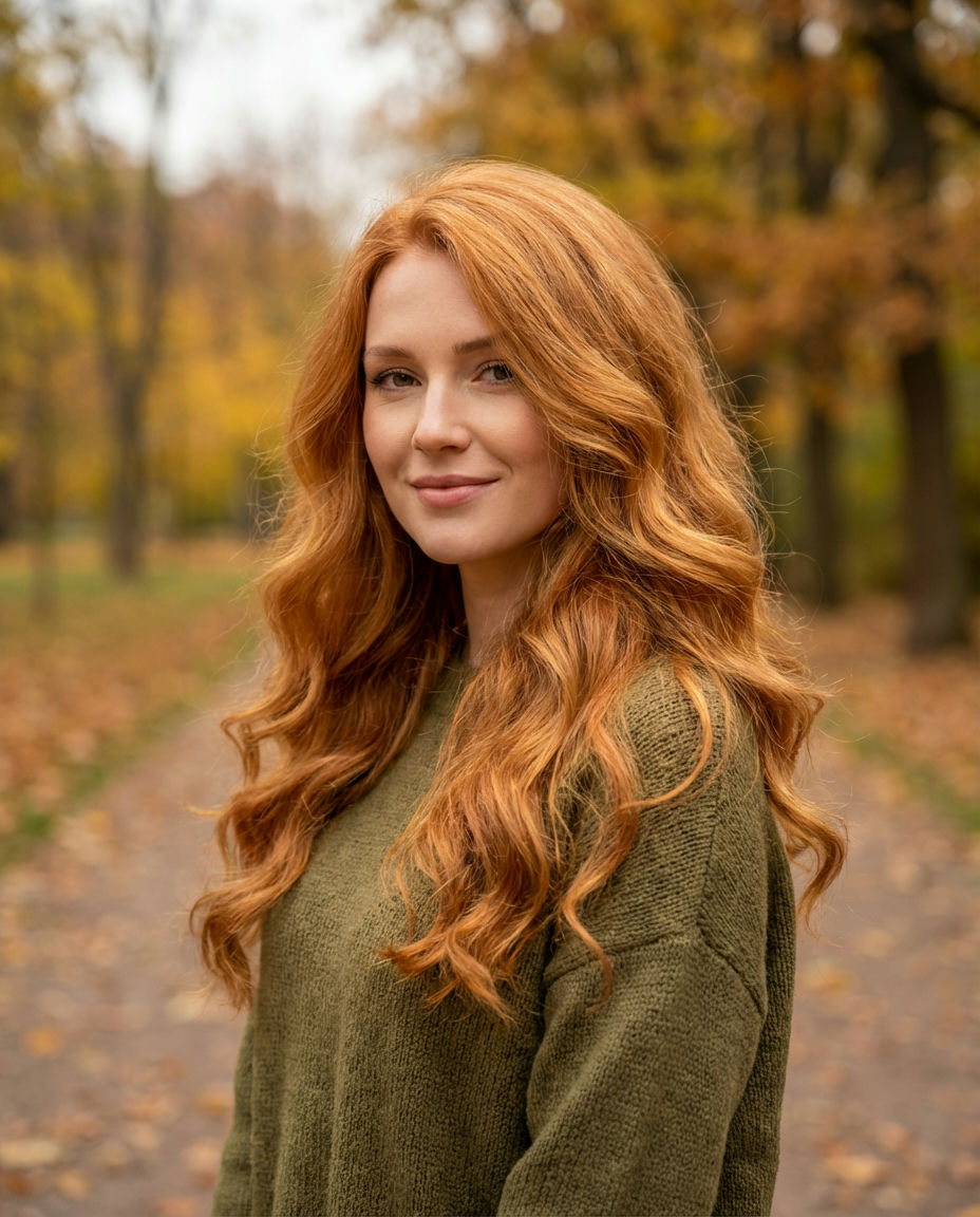 Luxurious Long Locks in Fiery Strawberry