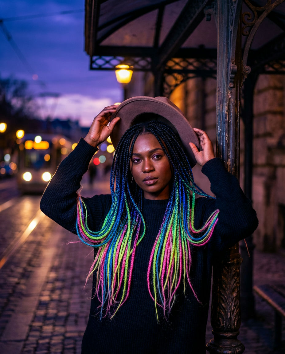 Vintage Charm: Mid-Length Box Braids