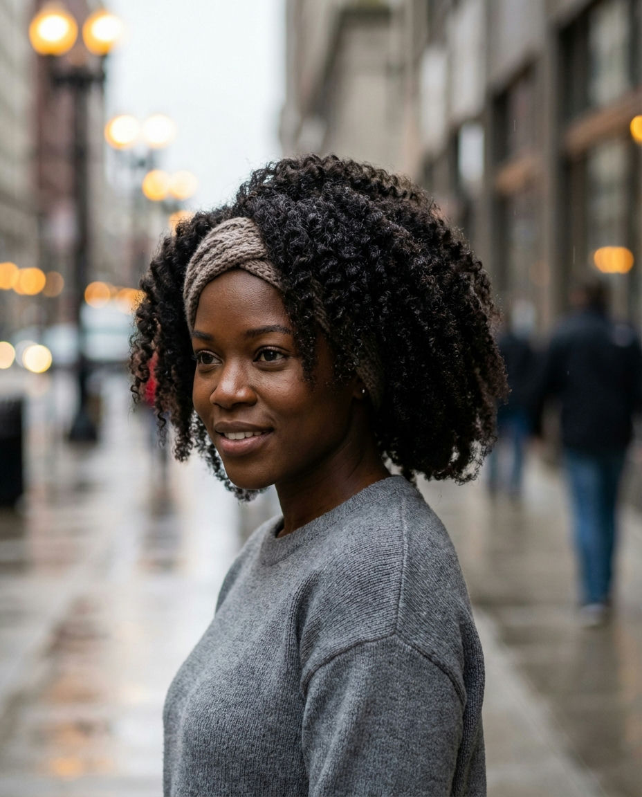Turban Headband on Natural Curls