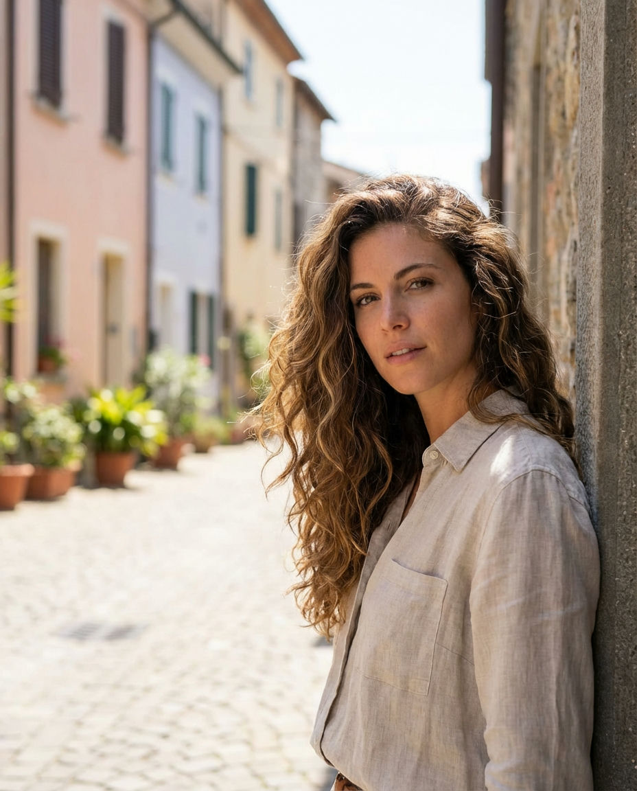 High Half-Up Ponytail with Face-Framing Tendrils