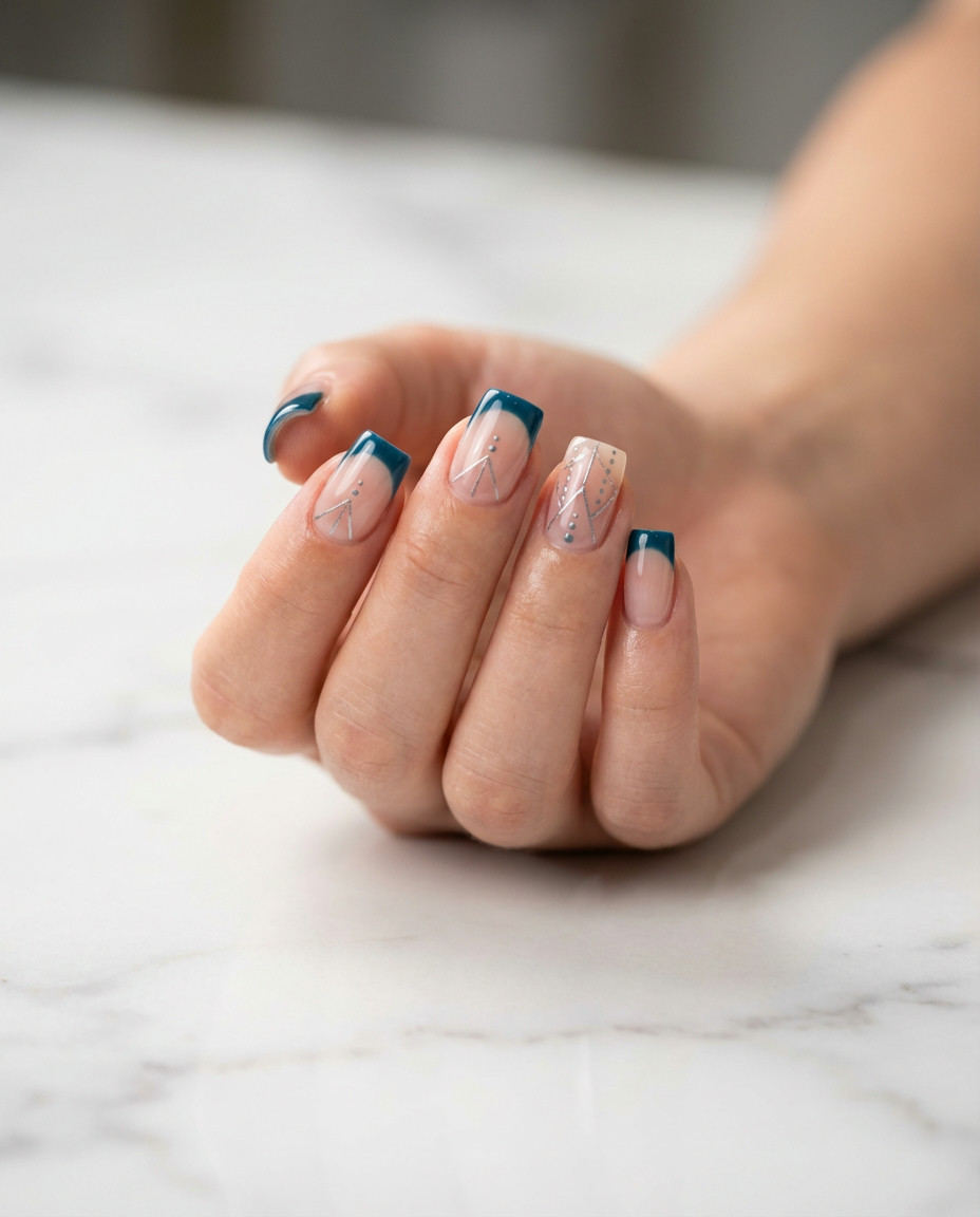 Marbleized-Aqua-French-Tips