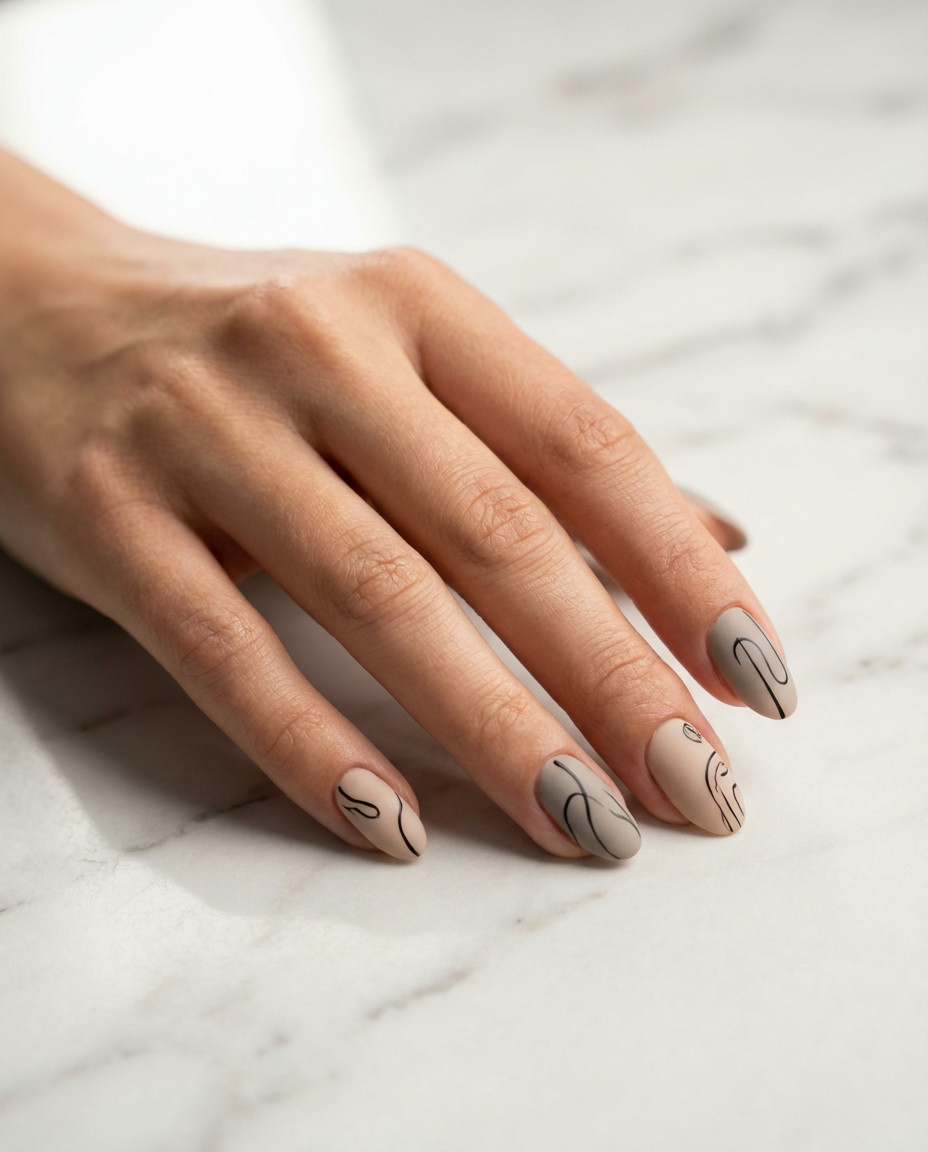 Soft Grey Matte with Glossy Tip