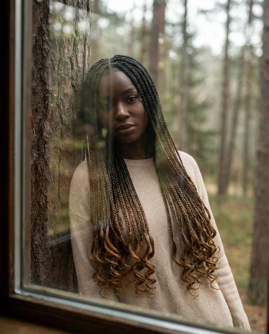Shoulder-Length Box Braids for Office Chic