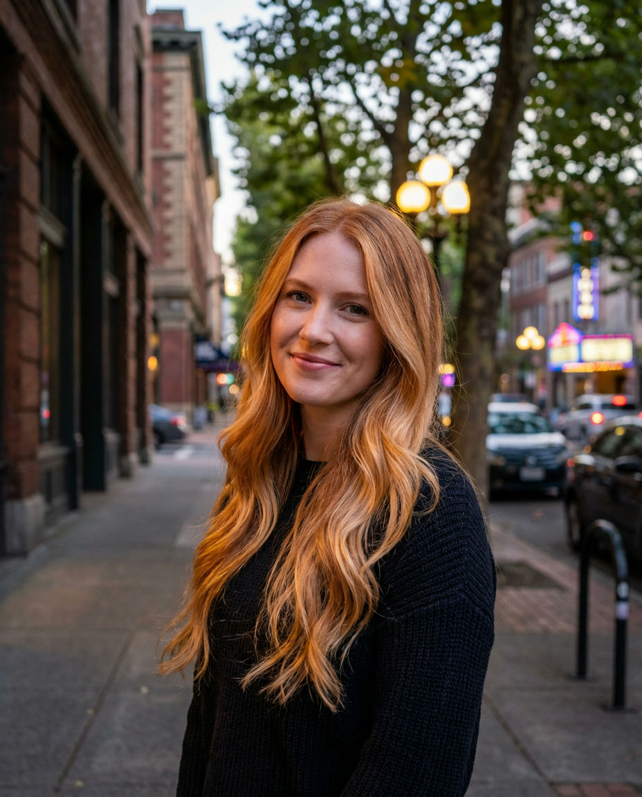 Vibrant Strawberry Blonde Ombre Cascade