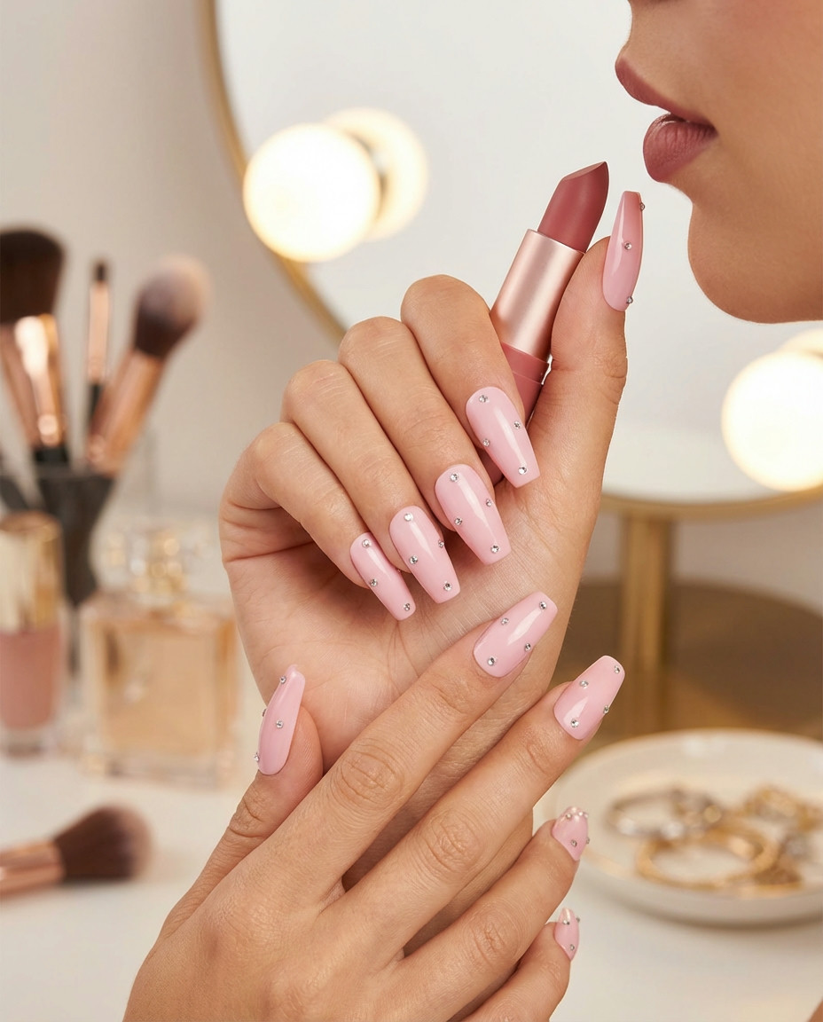 Glitter Encapsulated Jelly Nails