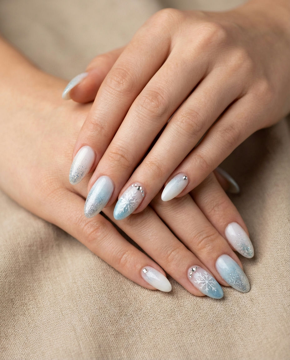Geometric Patterned Gel Nails with Matte Finish