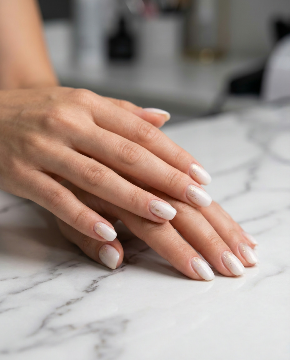 Milky Glass With Encapsulated Bling