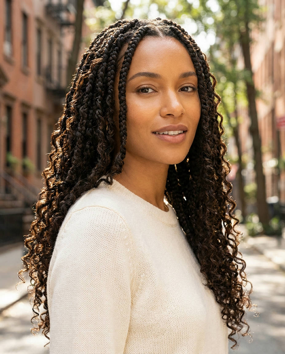 Voluminous Half-Up with Twisted Front
