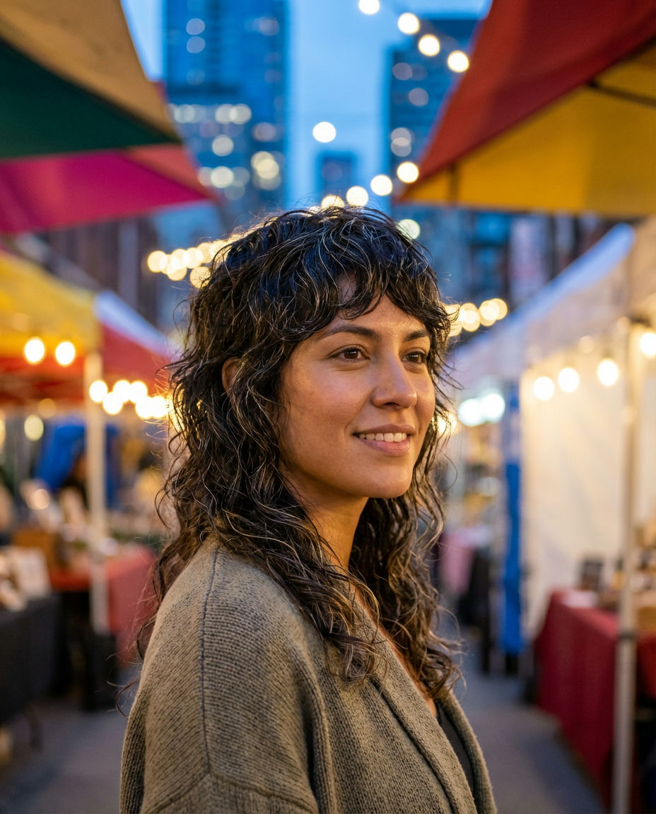 The Modern Wavy Bob with an Open Part