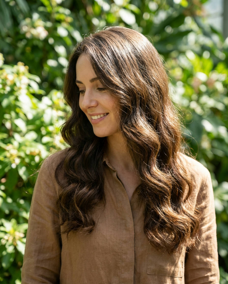 Elegant Lob with Curled Ends