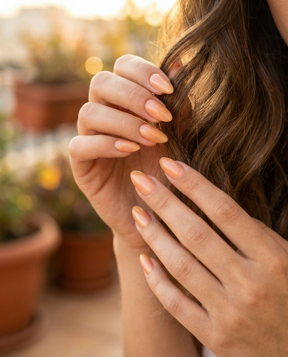 Deep Burgundy Gel Manicure for Autumn Evenings