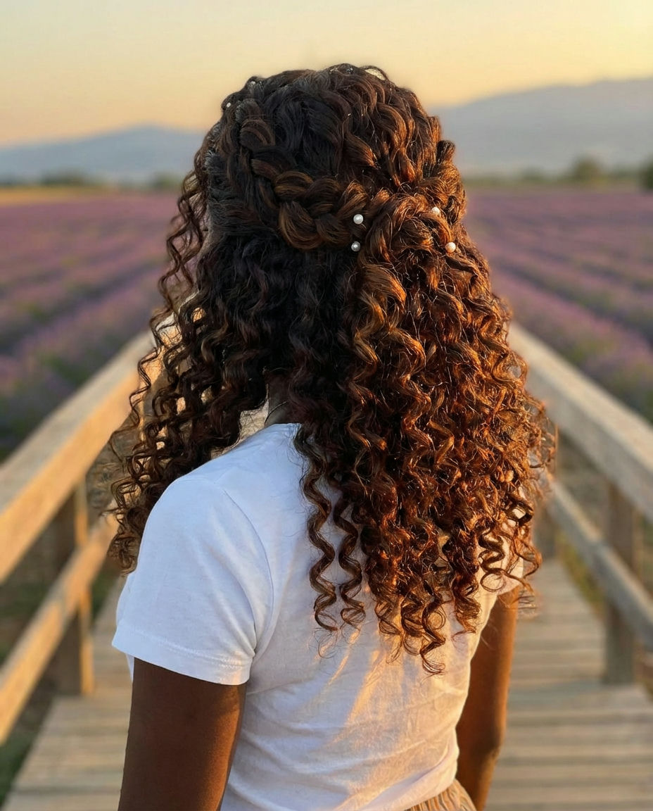 Asymmetrical Curly Bob