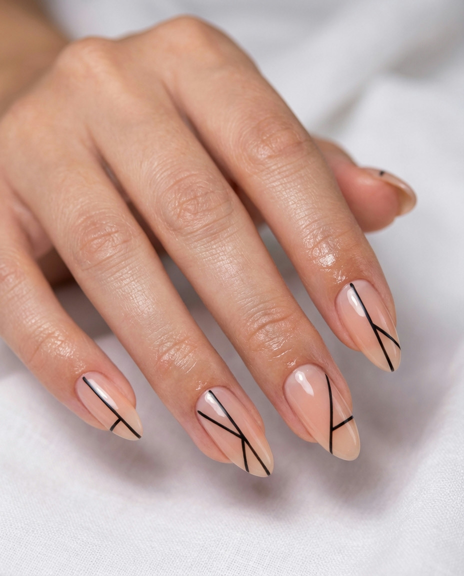 Soft Gray Coffin Nails