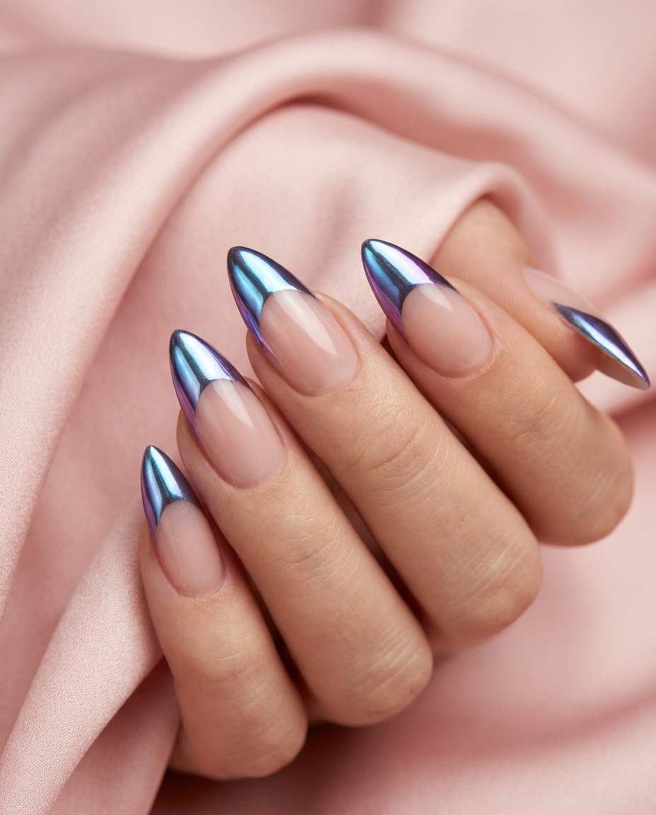 Pearl Accent Nude Oval Nails