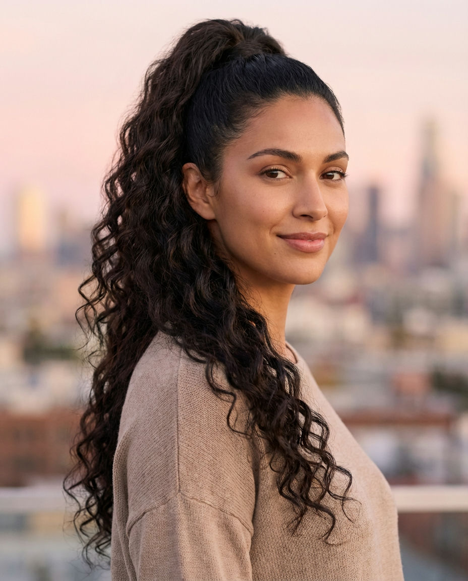 Curly Ponytail for an All-Day Easy Look