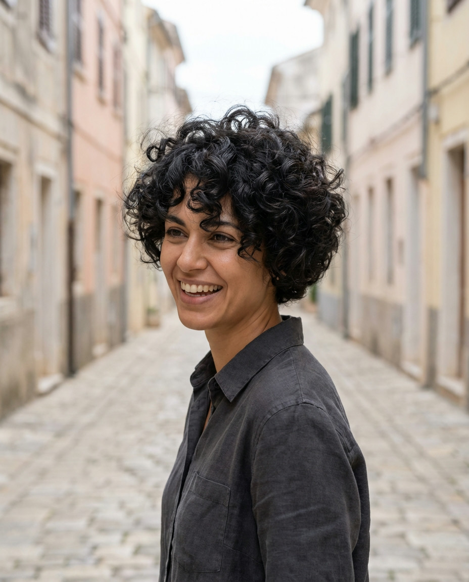Curly Pixie: Playful Volume Defining Unique Personality