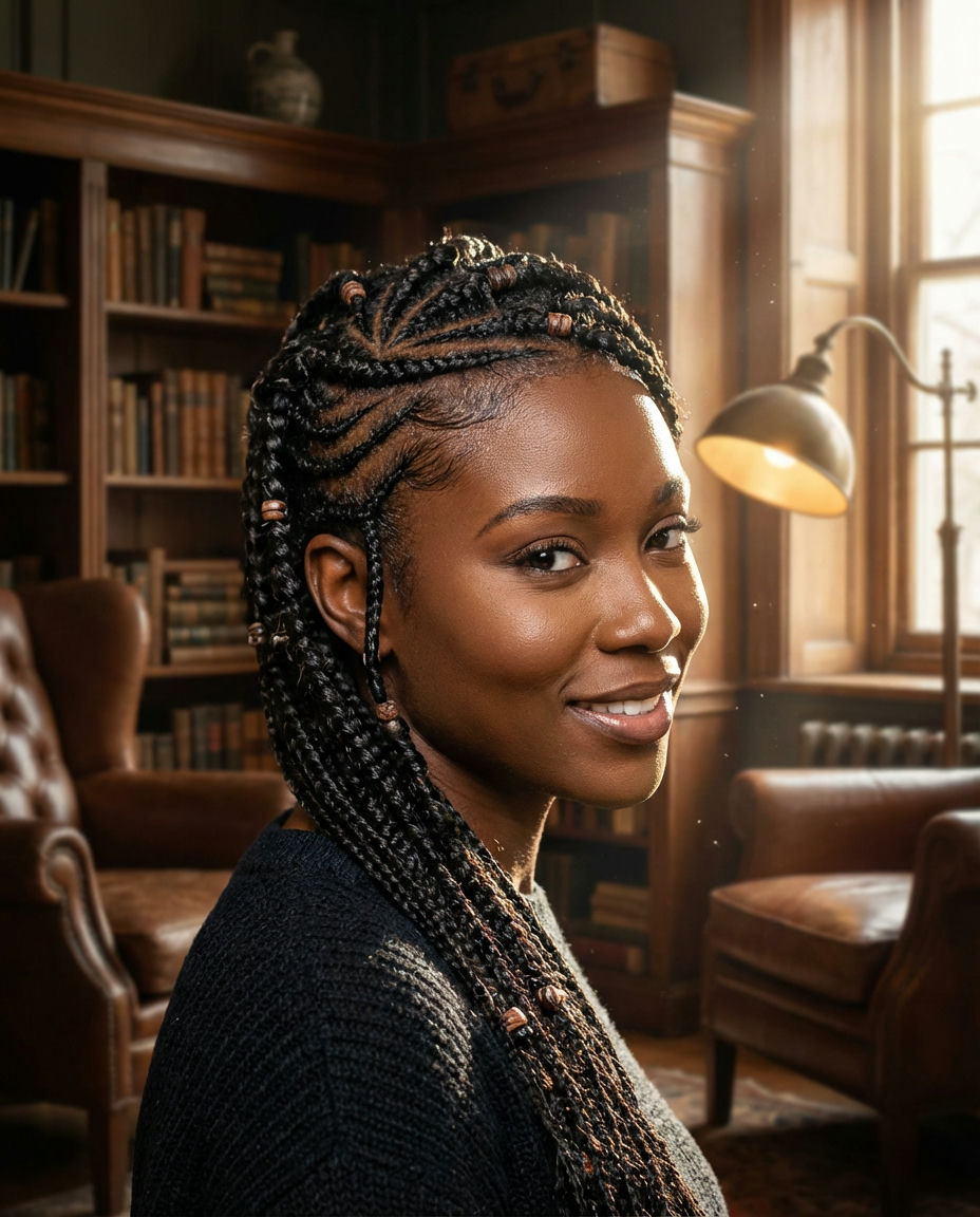 Updo-with-Flat-Twists-and-Curly-Bangs