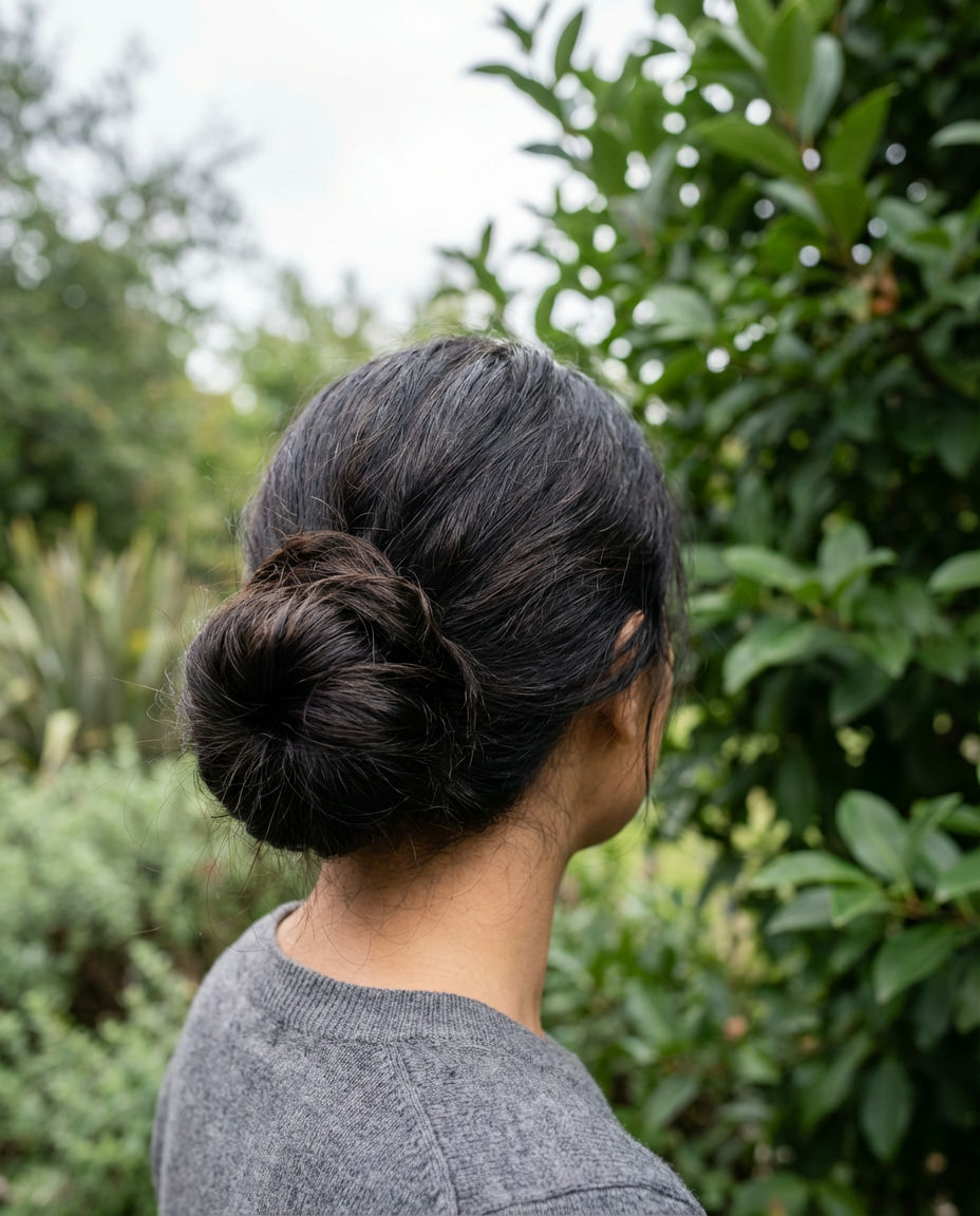 Messy Bun with Face-Framing-Strands