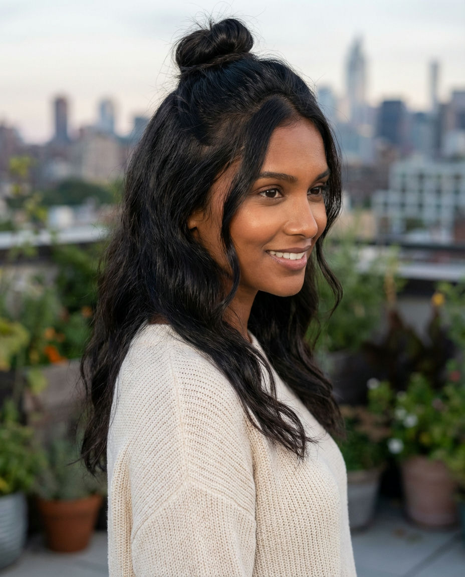 Effortless Half-Up Top Knot