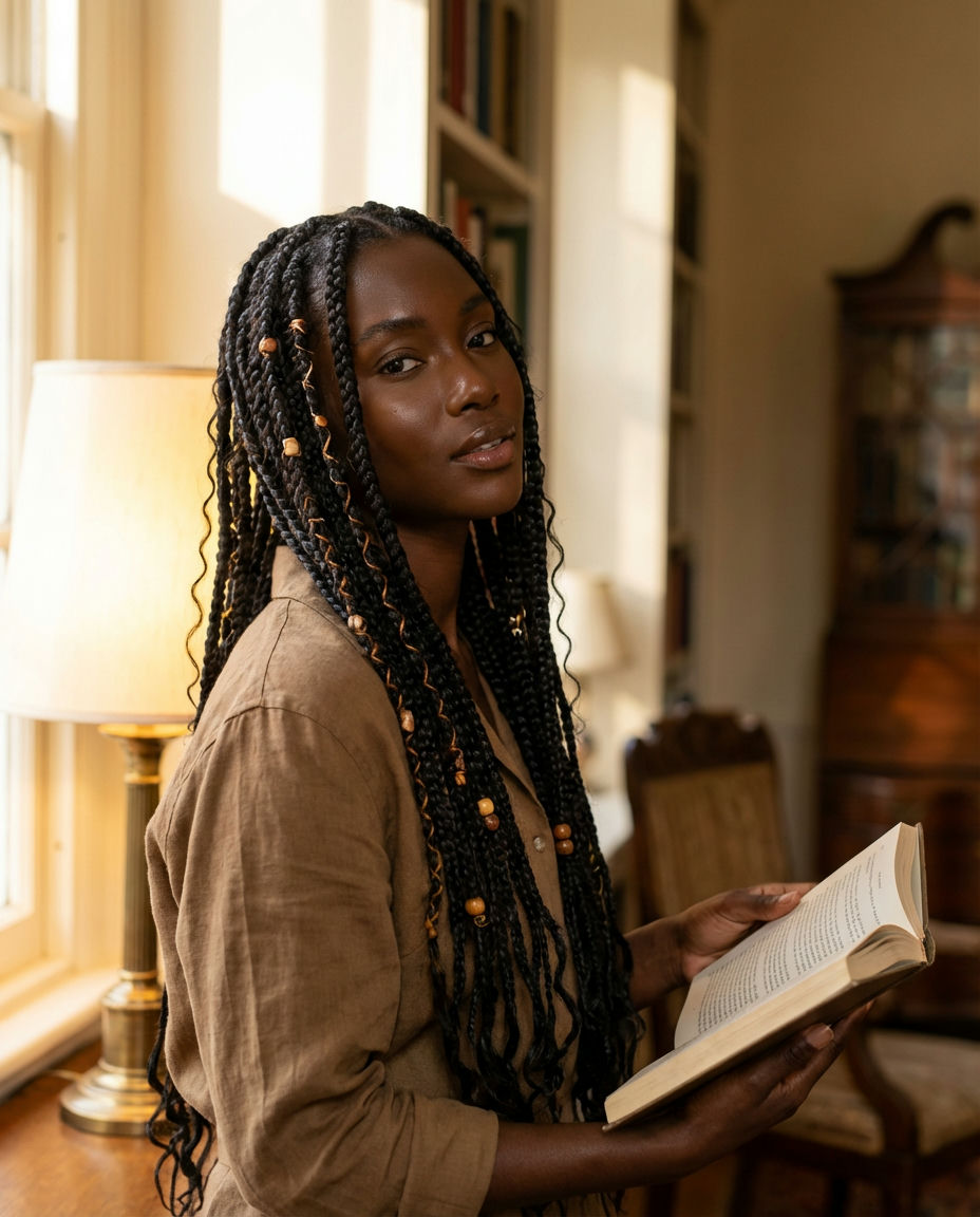 Faux-Locs-with-Wavy-Texture-and-Gold-Cuffs