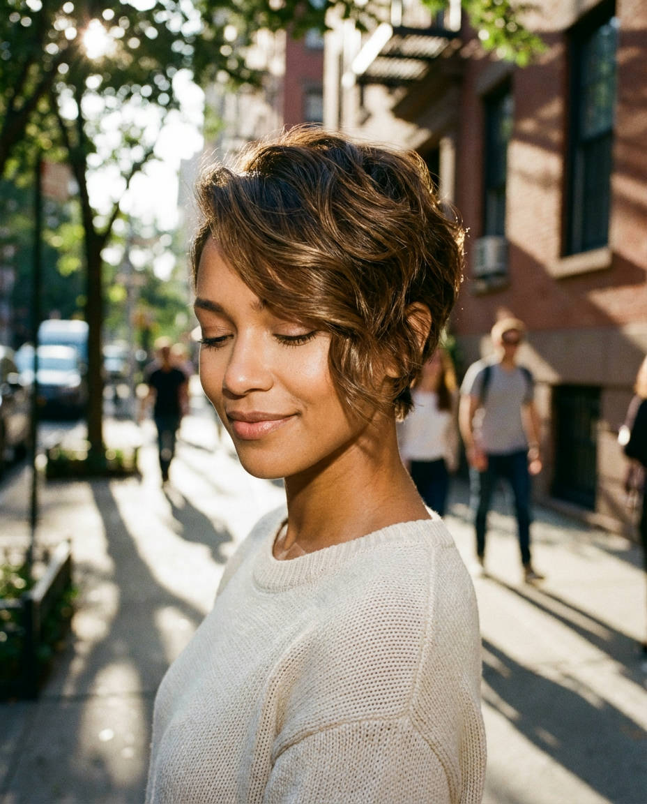 Wavy Pixie Perfection: Textured Charm for Everyday Glamour