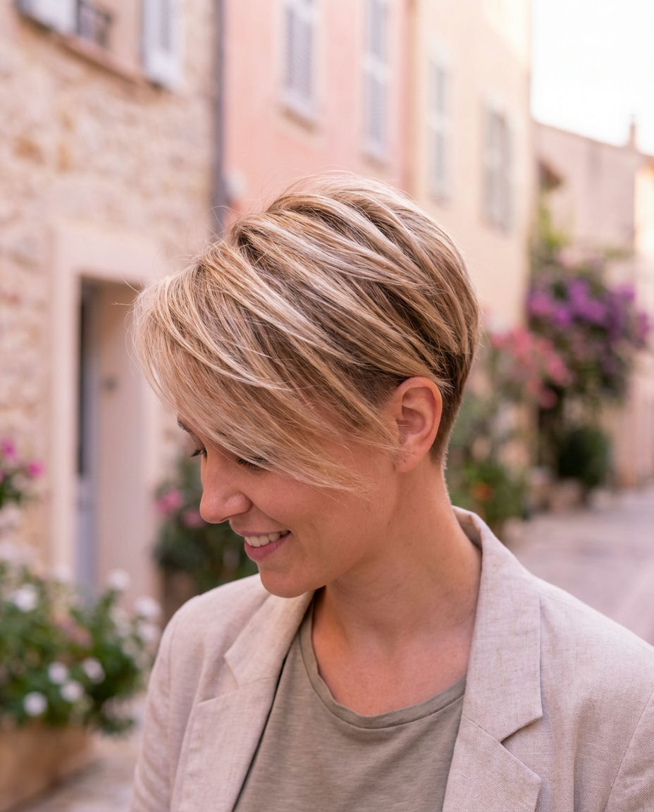 Choppy Pixie with Side-Swept Bangs