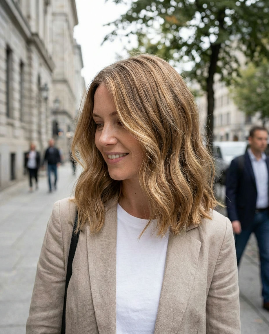 Modern Mullet with Soft Wavy Sides