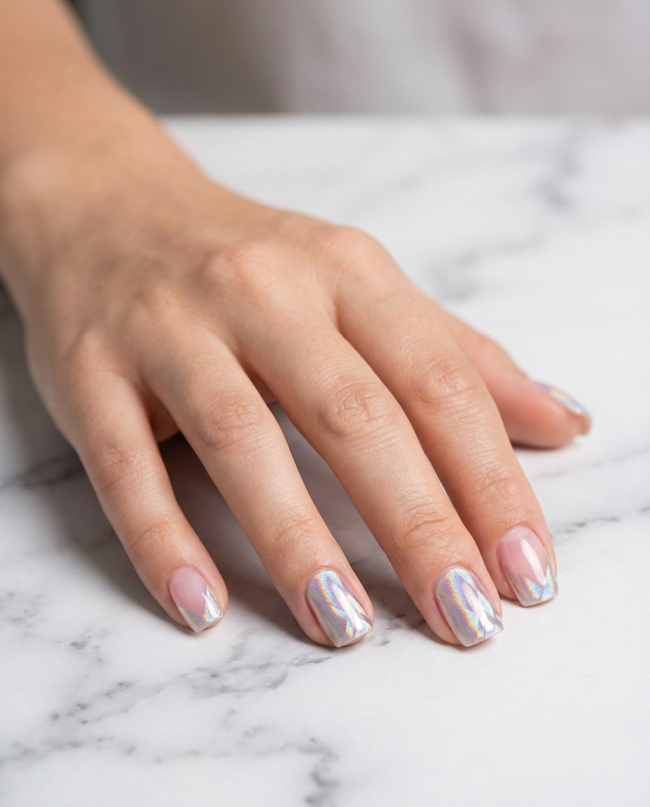 Mini Pearl Accents on French Tips