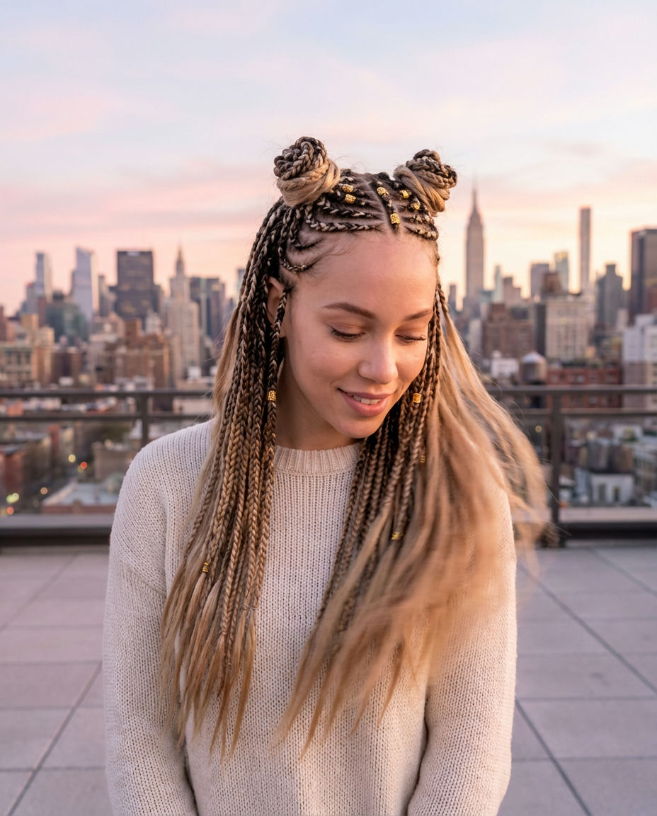 Fulani Braids Updo For Formal Events