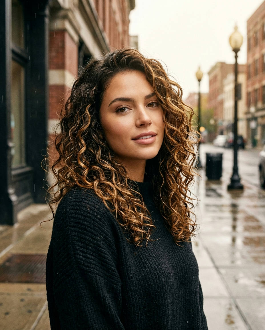 Bronze Sunkissed Effects on Brunette Beach Waves