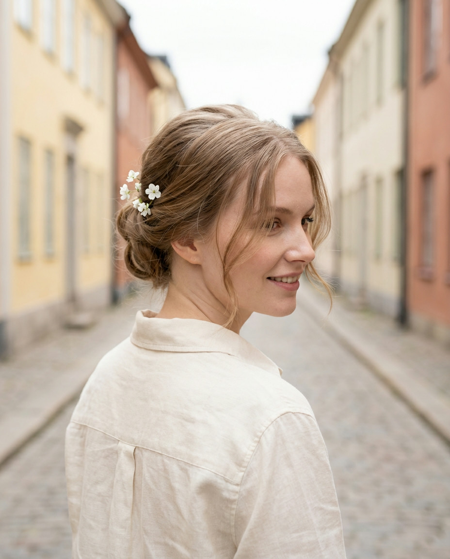 Sleek Low Ponytail with Side Part