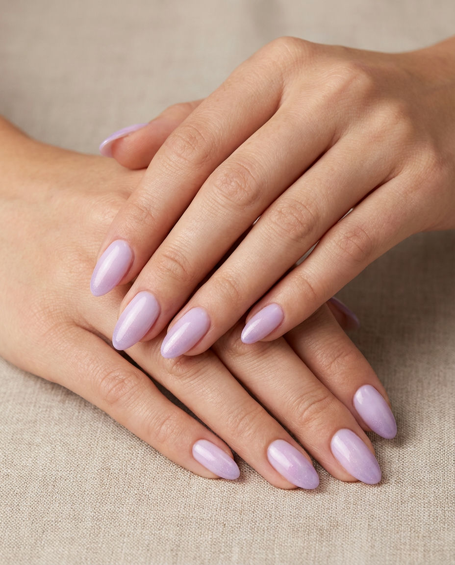 Graceful Lavender Gradient Engagement Almond Nails