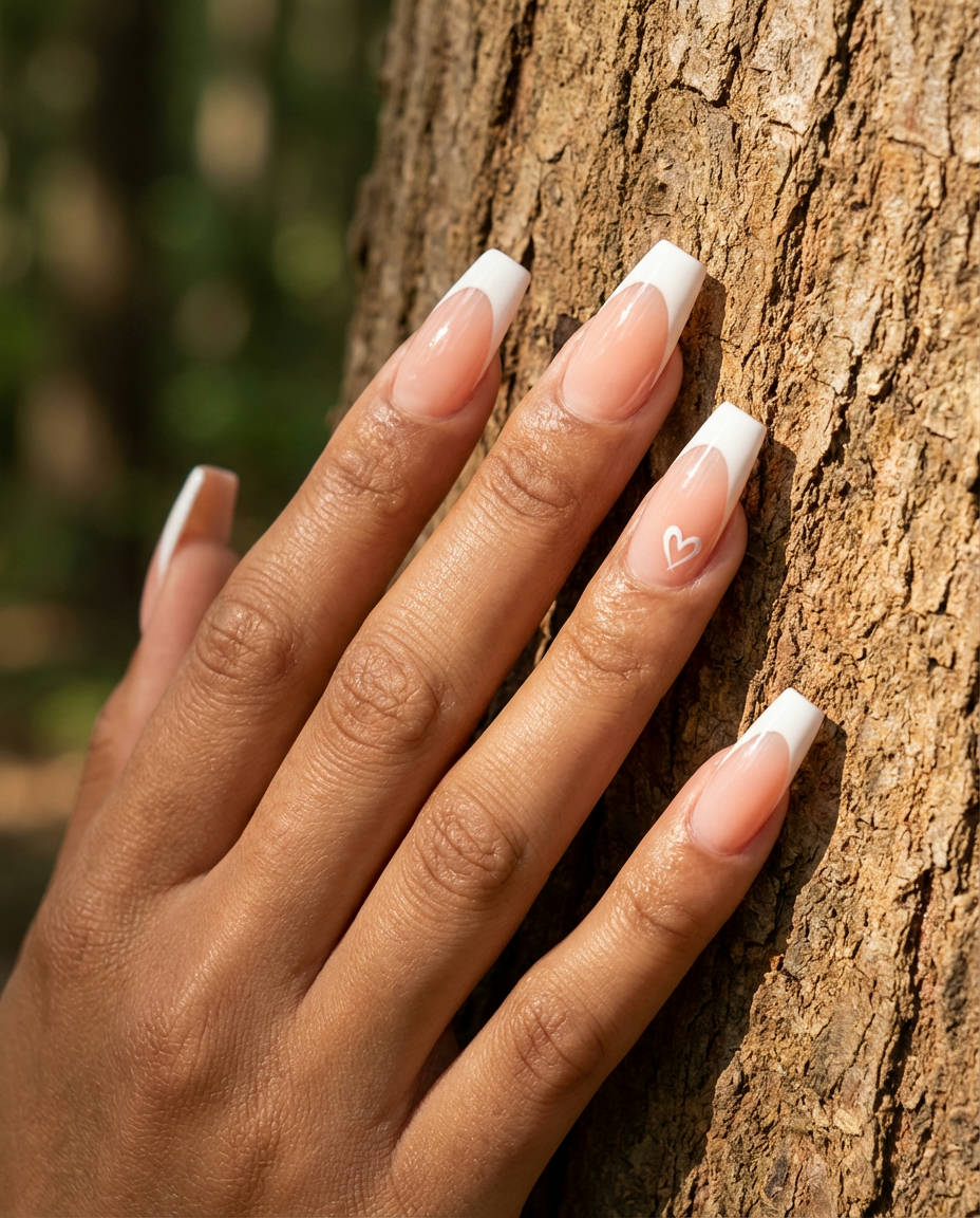 Classic White French Tip Acrylics Redefined