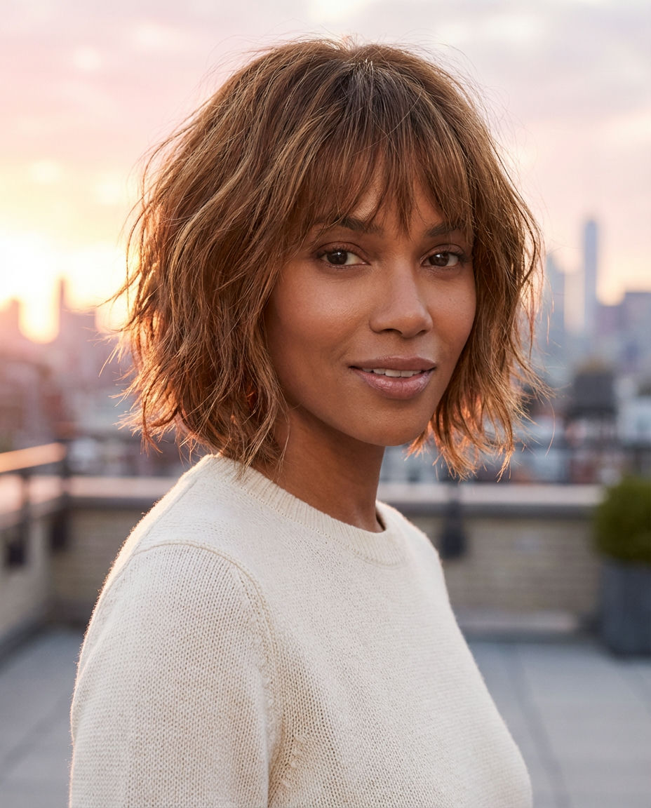 Wispy Bangs Bob