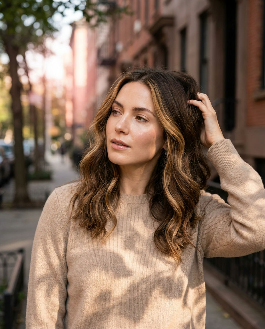 Subtle Babylights Enhancing Natural Light Brown Hair