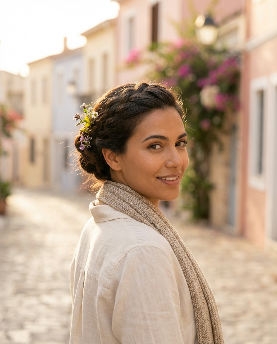 French Twist with Floral Touch