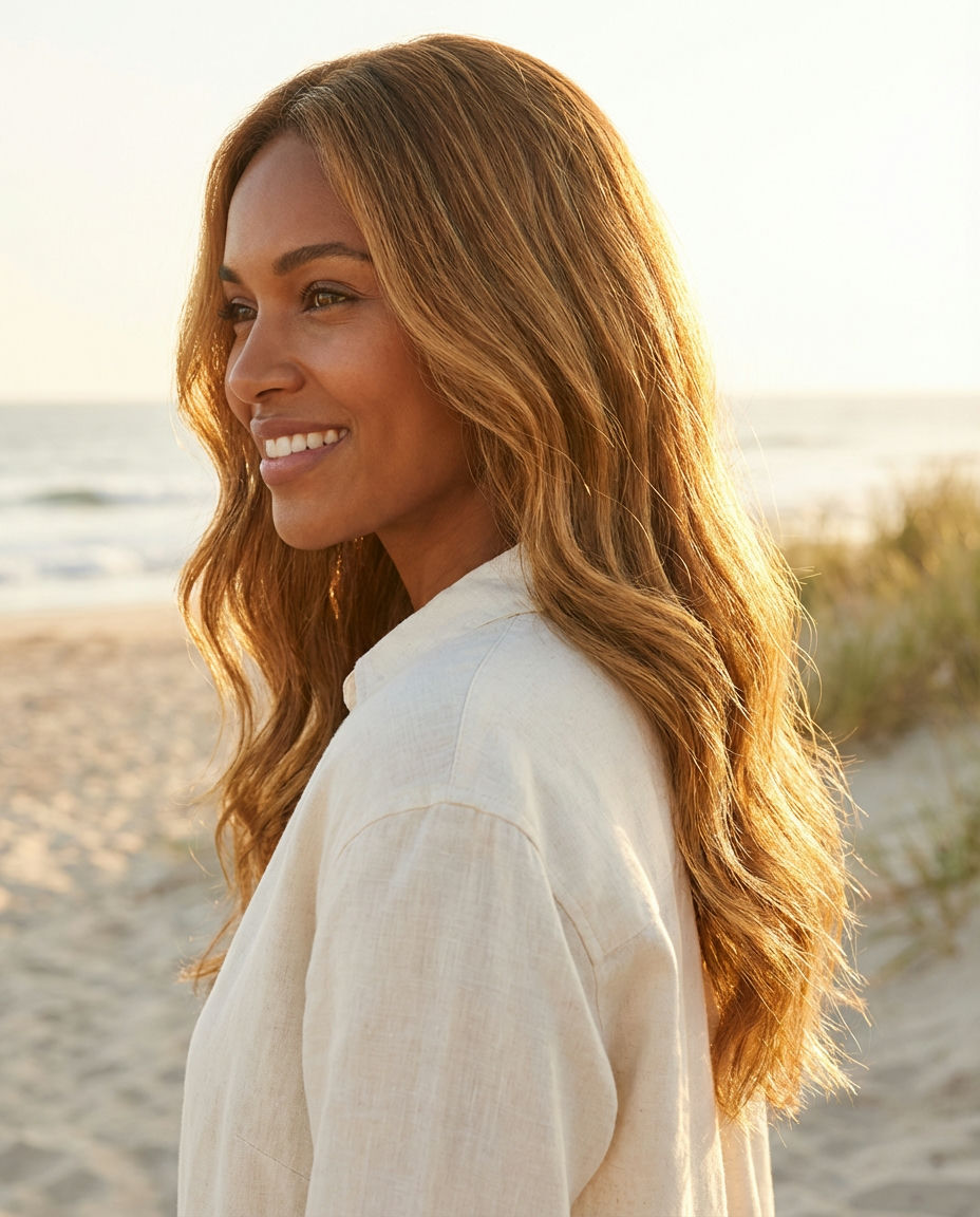 Warm Hazelnut Tone with V-Highlights