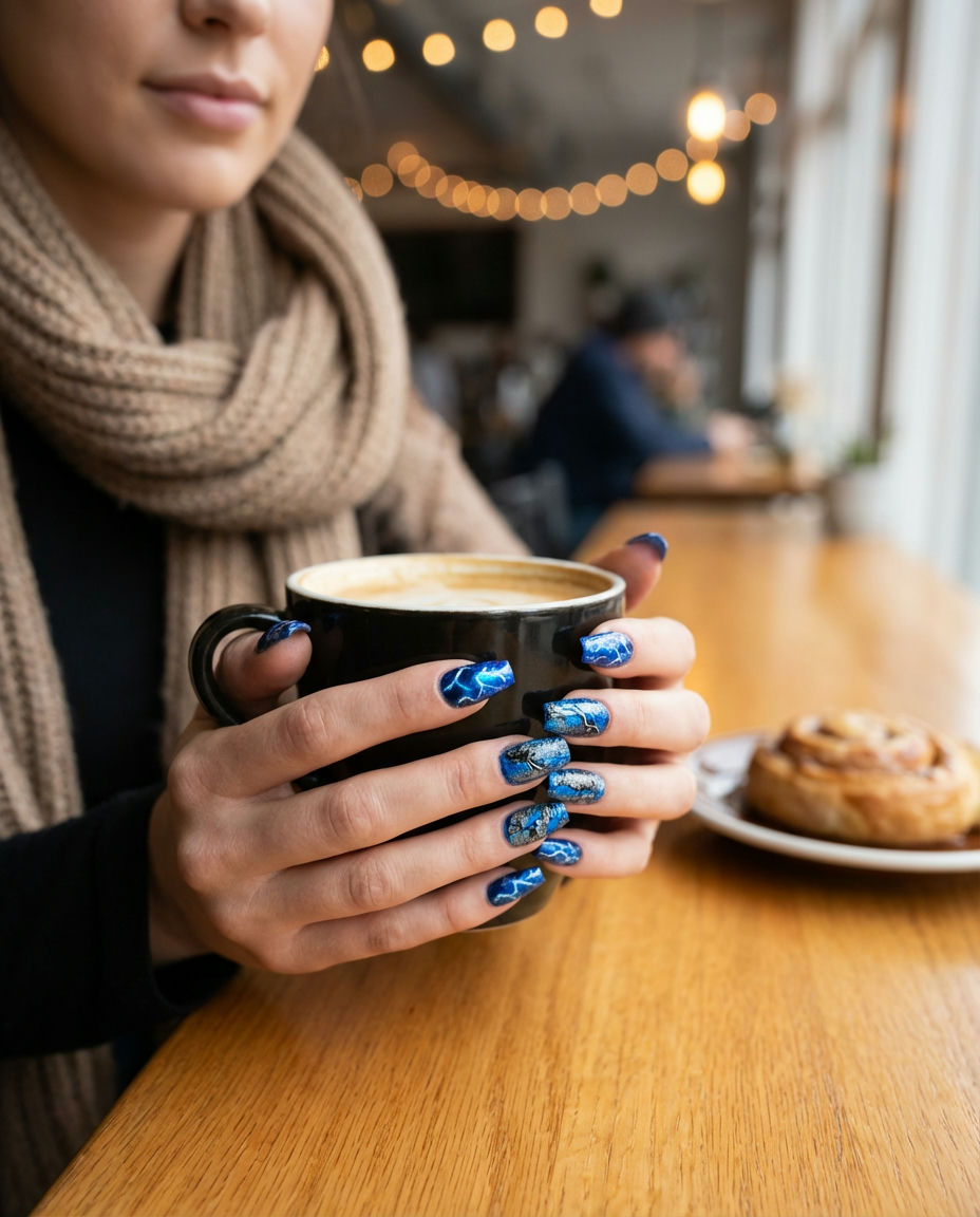 Spiked Out Black Short Nails